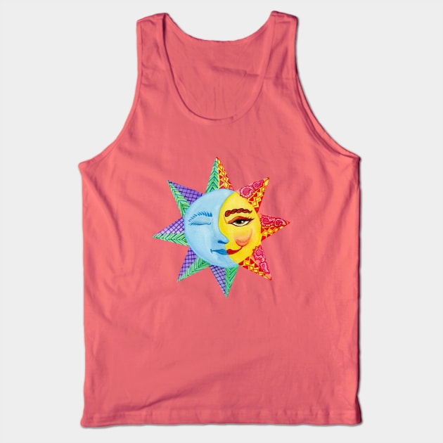 Sun and Moon Watercolor Tank Top by BonnieSales
